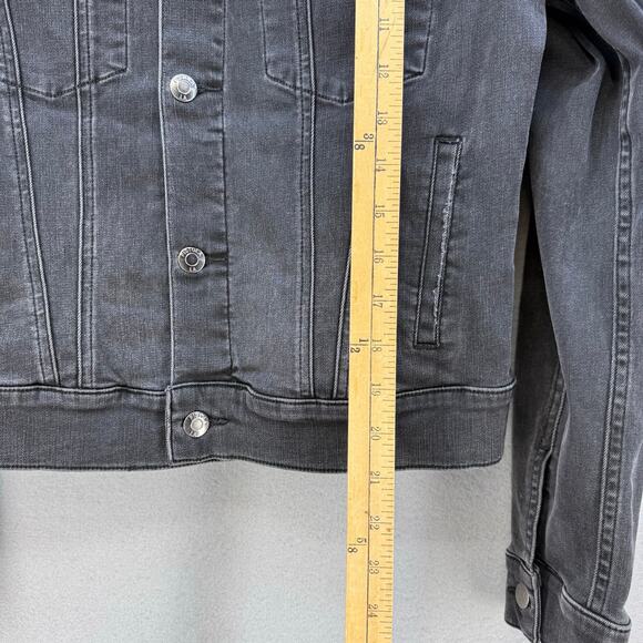 Pistola Denim Jacket Womens Small Black Moto Trucker Jean Jacket Goth NWOT - Picture 10 of 10